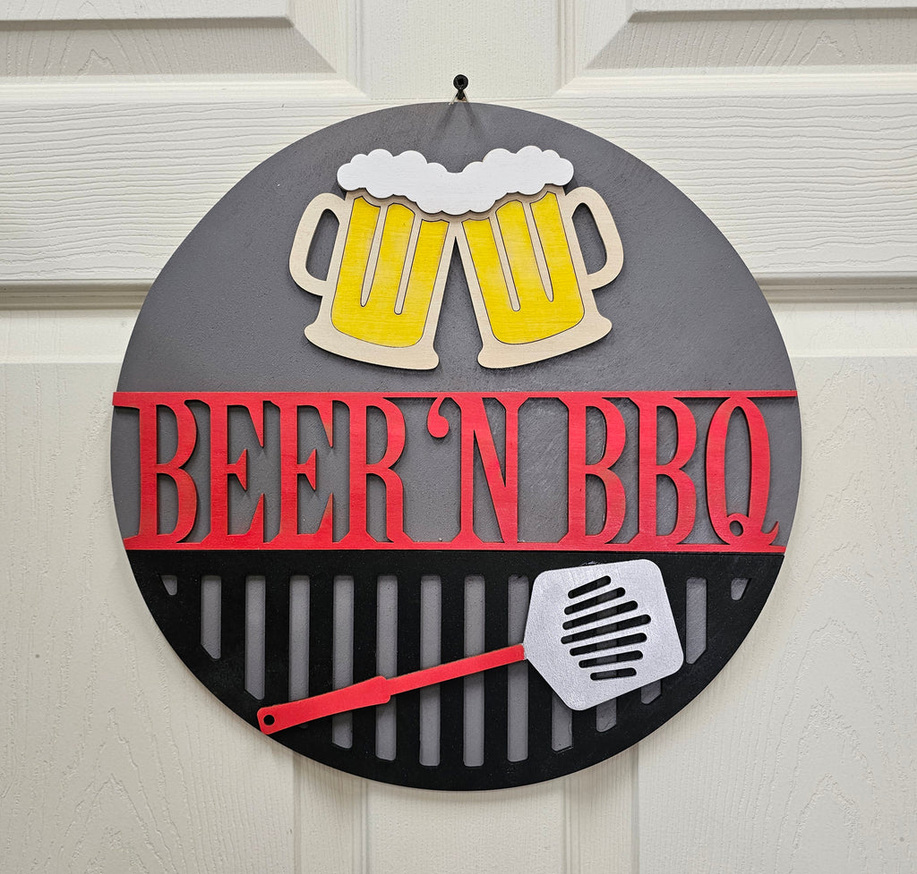 Beer 'N BBQ Door Hanger