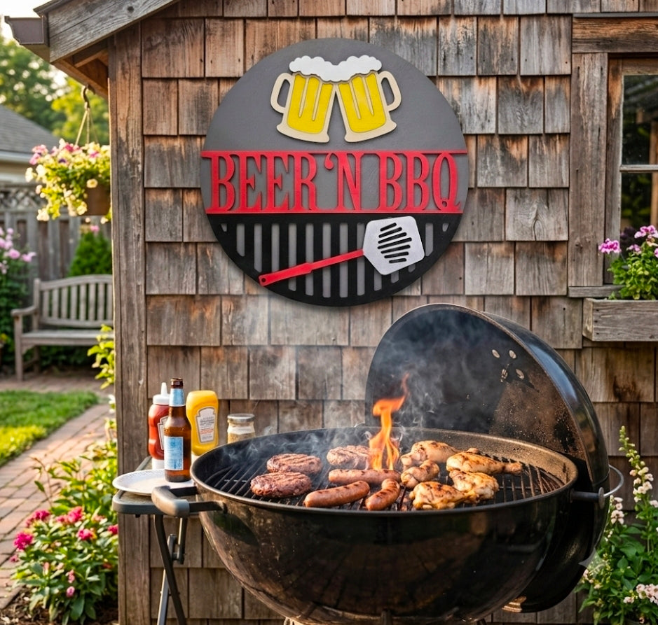 Beer 'N BBQ Door Hanger
