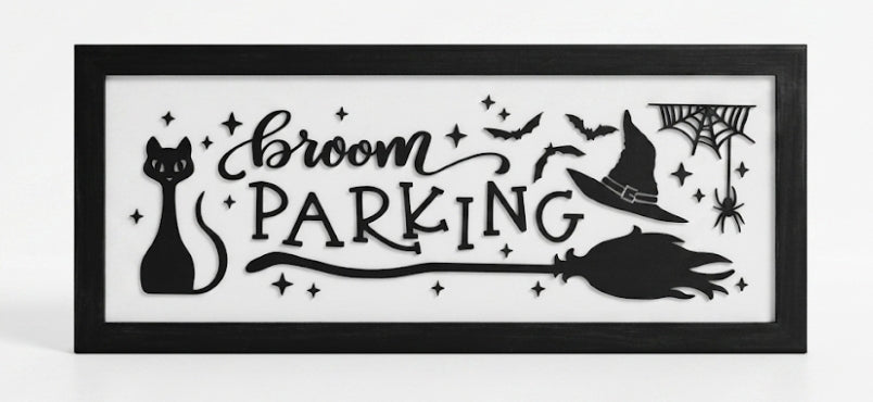 Broom Parking Layered Wall Sign