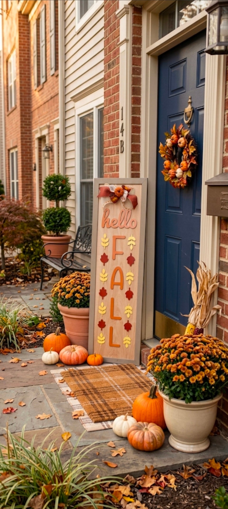 Hello Fall Porch Leaner
